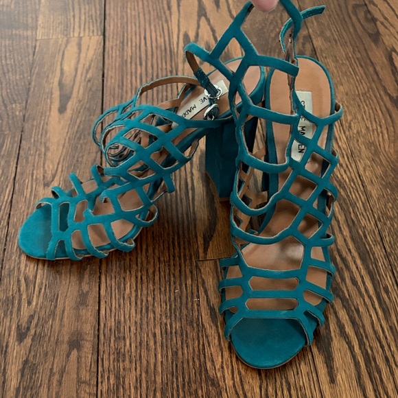 Sam Edelman Turquoise Strappy Heels - Picture 1 of 6